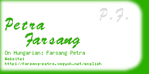 petra farsang business card